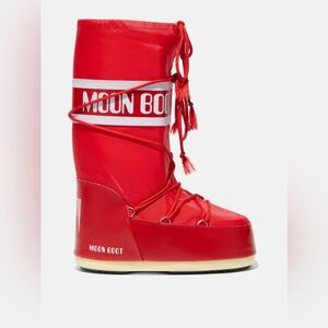 Moon Boot Kids Icon Red Padded Nylon Snow Boots Logo Size 31/34 US 13 - 2.5